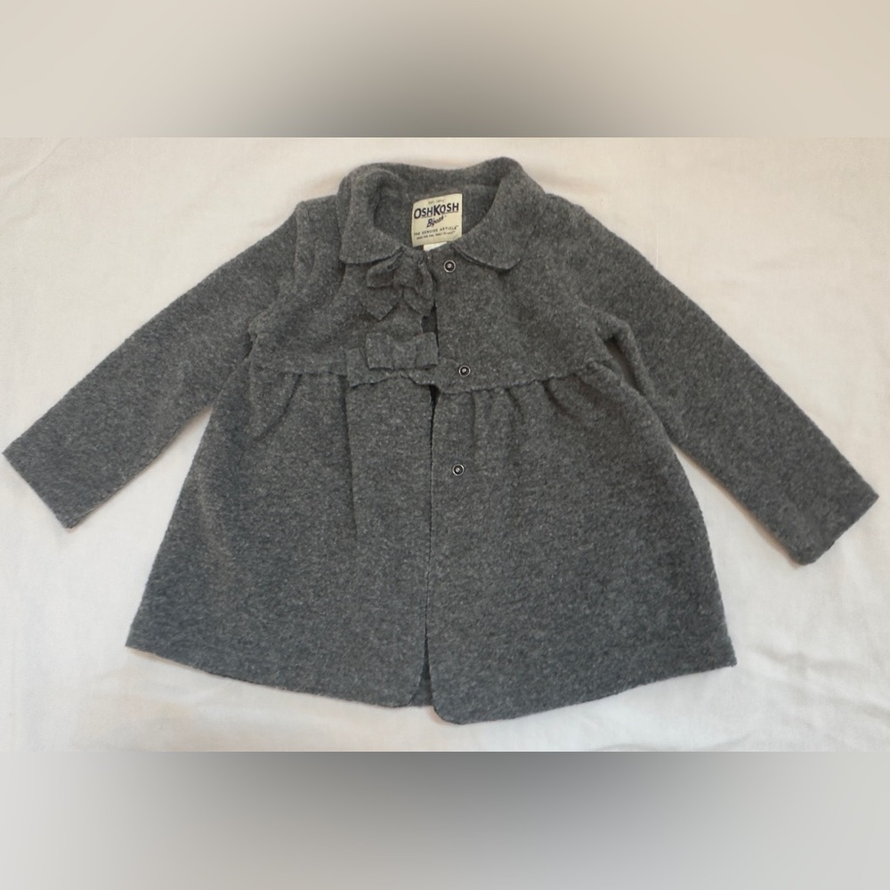 OshKosh B'gosh Charcoal Pea Coat with bow details Girls 4t